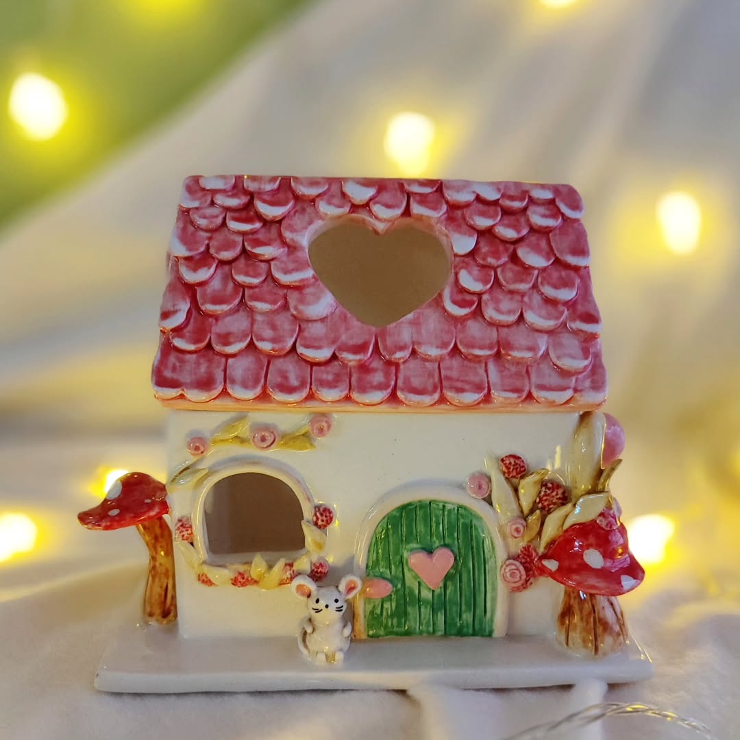 جا جواهری سرامیکی دست ساز طرح کلبه